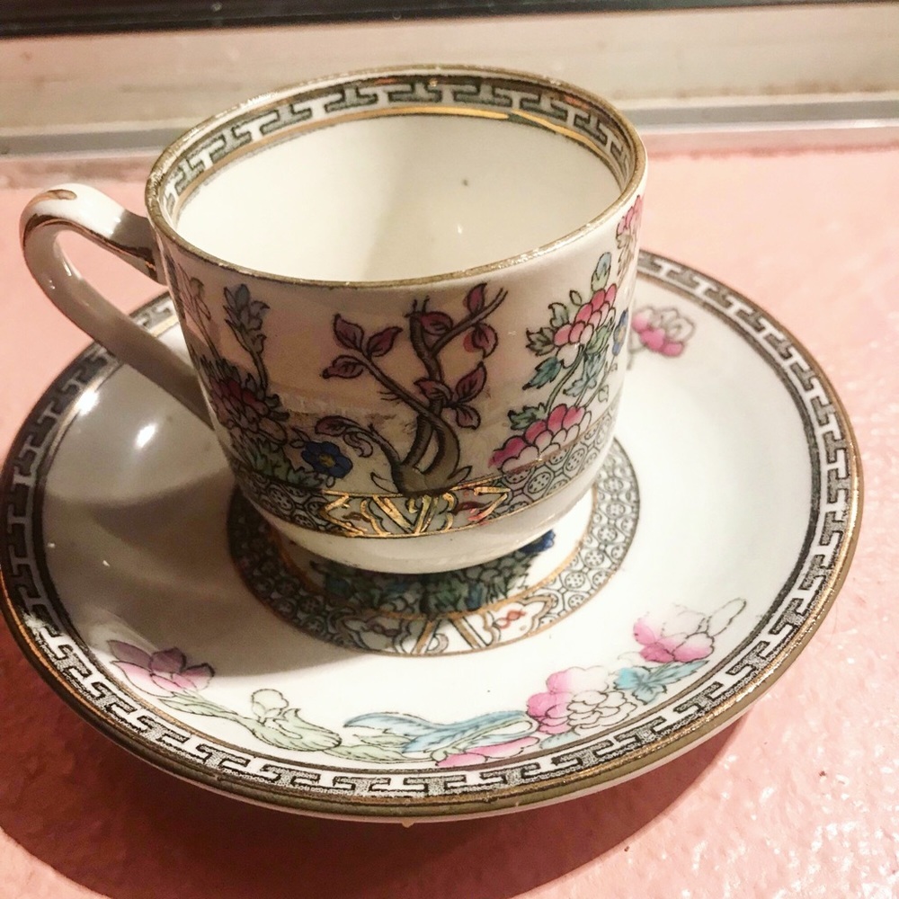 Vintage ‘Indian Tree’ Teacup and Saucer Set by J & G Meakin-English Transferware